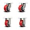 Service Caster 6 Inch Heavy Duty Red Poly on Cast Iron Wheel Caster Swivel 2 Rigid SCC, 2PK SCC-KP92S630-PUR-RS-2-R-2 - alternate 1